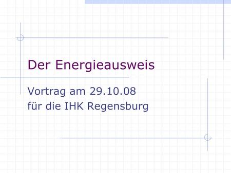 Vortrag am für die IHK Regensburg