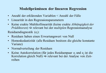 Modellprämissen der linearen Regression