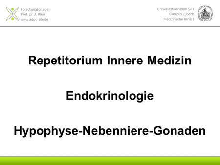 Repetitorium Innere Medizin Hypophyse-Nebenniere-Gonaden