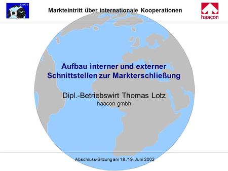 Markteintritt über internationale Kooperationen