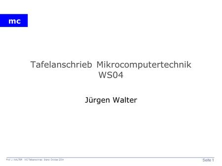 Tafelanschrieb Mikrocomputertechnik WS04