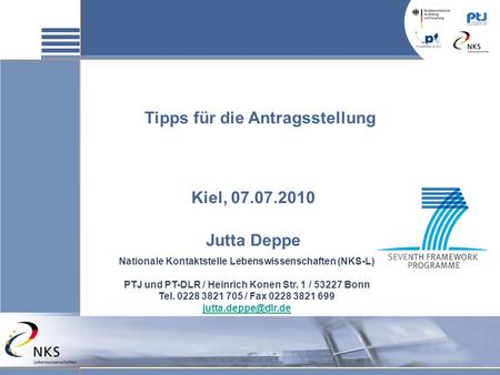 Tipps für die Antragsstellung Kiel, Jutta Deppe