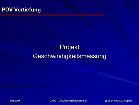 Geschwindigkeitsmessung