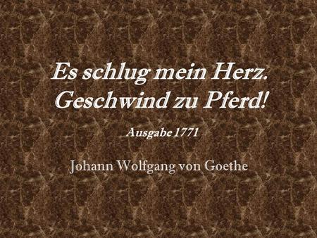 Wolfgang gedichte goethe natur von johann HERBSGEDICHTE und