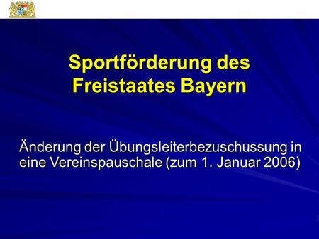 Sportförderung des Freistaates Bayern