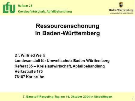 Ressourcenschonung in Baden-Württemberg