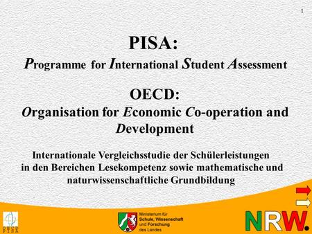 PISA Titelfolie PISA: Programme for International Student Assessment