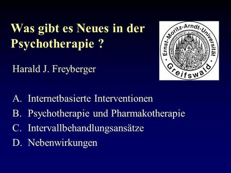 Was gibt es Neues in der Psychotherapie ?