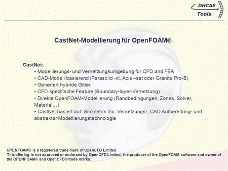 CastNet-Modellierung für OpenFOAM®