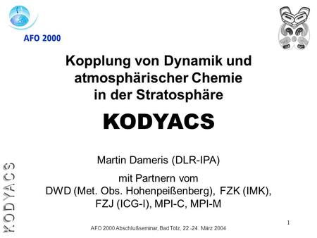 Kopplung von Dynamik und atmosphärischer Chemie
