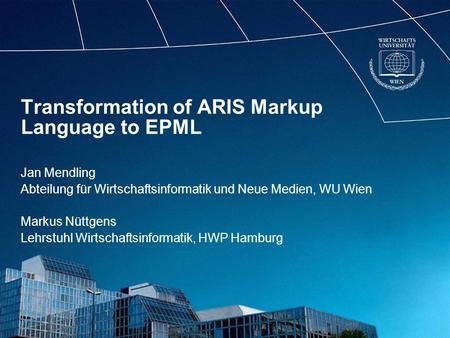 Transformation of ARIS Markup Language to EPML