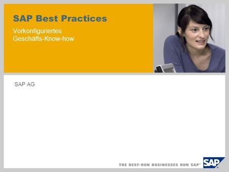 SAP Best Practices Vorkonfiguriertes Geschäfts-Know-how