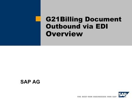G21Billing Document Outbound via EDI Overview