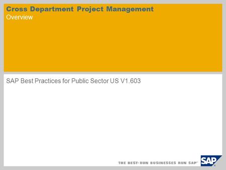 Cross Department Project Management Overview