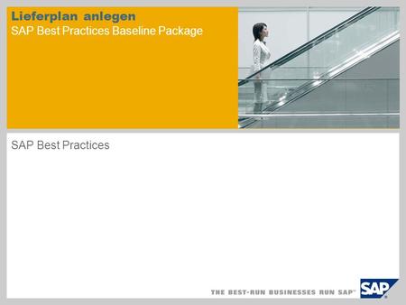 Lieferplan anlegen SAP Best Practices Baseline Package