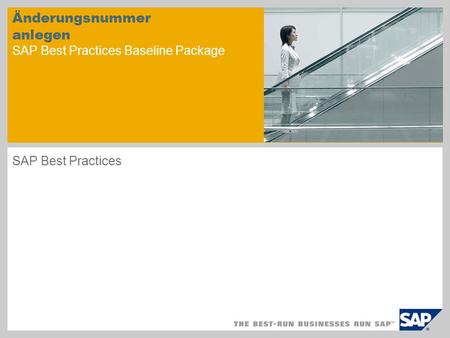 Änderungsnummer anlegen SAP Best Practices Baseline Package