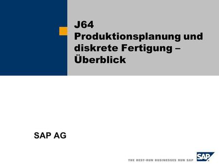 J64 Produktionsplanung und diskrete Fertigung – Überblick