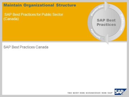 SAP Best Practices Canada