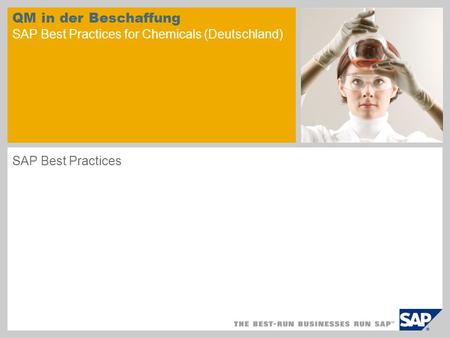 QM in der Beschaffung SAP Best Practices for Chemicals (Deutschland)