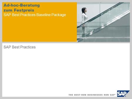 Ad-hoc-Beratung zum Festpreis SAP Best Practices Baseline Package