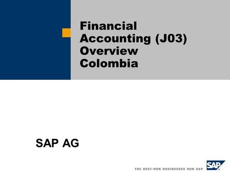 Financial Accounting (J03) Overview Colombia