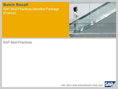 Batch Recall SAP Best Practices Baseline Package (France)