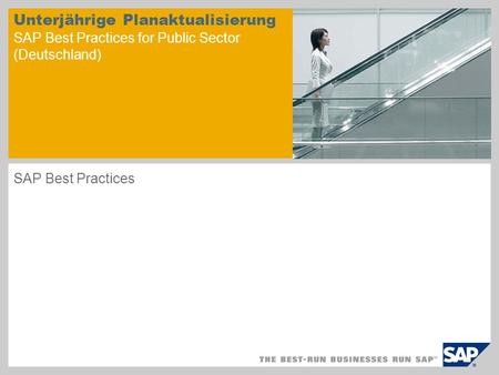 Unterjährige Planaktualisierung SAP Best Practices for Public Sector (Deutschland) SAP Best Practices.