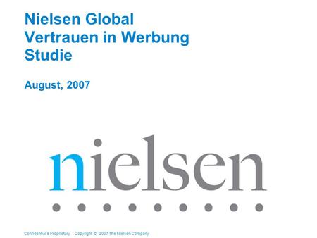 Nielsen Global Vertrauen in Werbung Studie