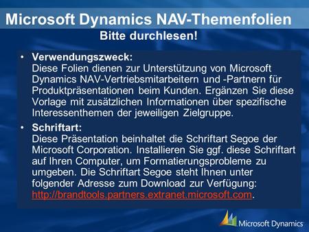 Microsoft Dynamics NAV-Themenfolien