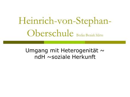 Heinrich-von-Stephan-Oberschule Berlin Bezirk Mitte