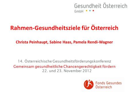 14. Österreichische Gesundheitsförderungskonferenz
