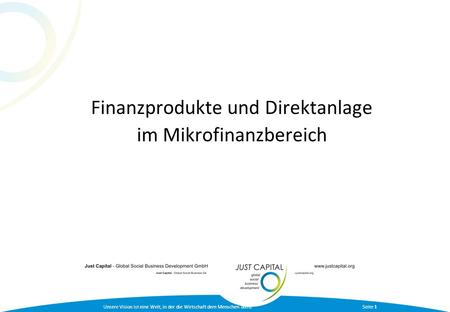 Finanzprodukte und Direktanlage im Mikrofinanzbereich