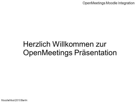 OpenMeetings Moodle Integration
