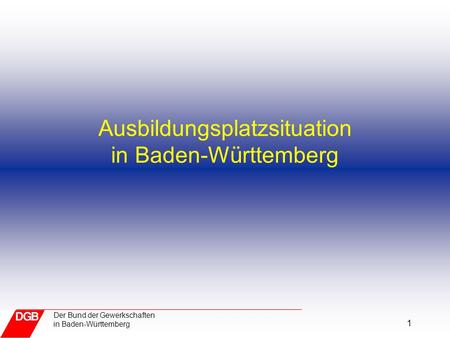 Ausbildungsplatzsituation in Baden-Württemberg