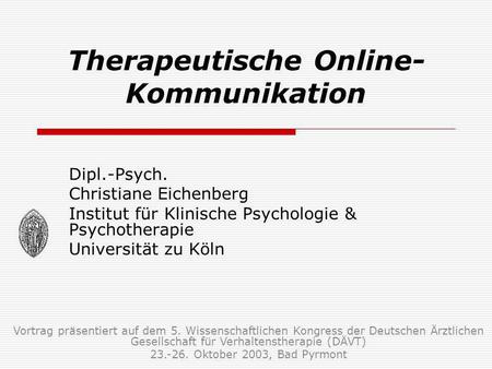 Therapeutische Online-Kommunikation