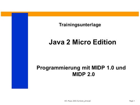 Programmierung mit MIDP 1.0 und MIDP 2.0