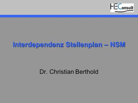 Interdependenz Stellenplan – NSM