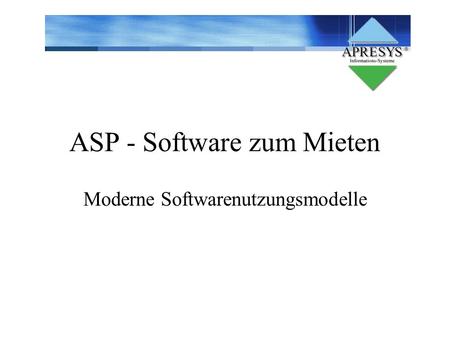 ASP - Software zum Mieten