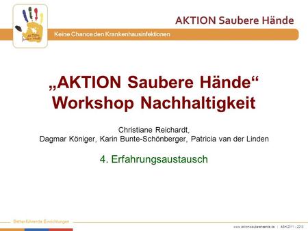 „AKTION Saubere Hände“ Workshop Nachhaltigkeit