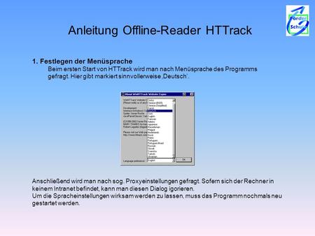 Anleitung Offline-Reader HTTrack