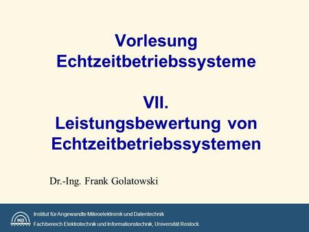 Vorlesung Echtzeitbetriebssysteme VII