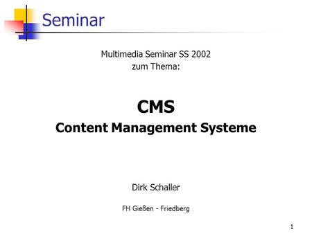 Content Management Systeme