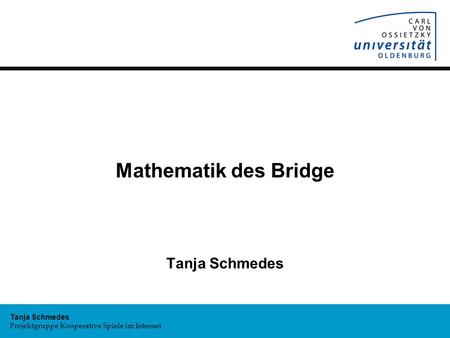 Mathematik des Bridge Tanja Schmedes.