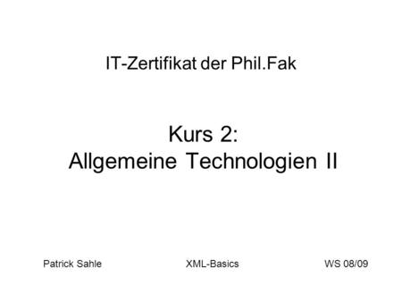 IT-Zertifikat der Phil.Fak