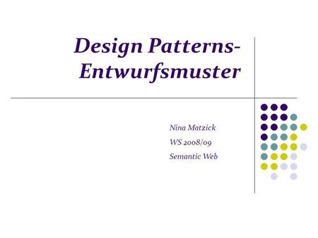 Design Patterns- Entwurfsmuster