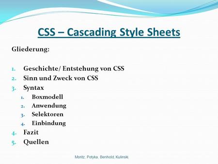 CSS – Cascading Style Sheets