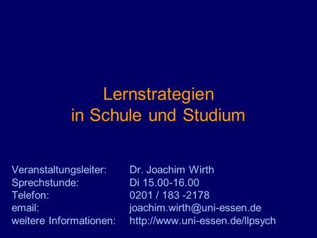 Lernstrategien in Schule und Studium