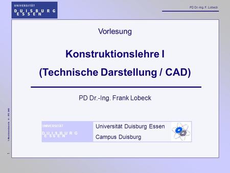 Konstruktionslehre I (Technische Darstellung / CAD)