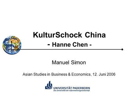 KulturSchock China - Hanne Chen -