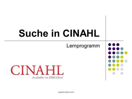 Suche in CINAHL Lernprogramm support.ebsco.com.